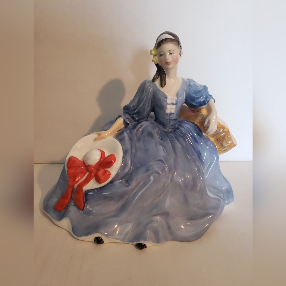Royal Doulton ELYSE 1971 Bone China Figurine With Blue Dress HN 2429
